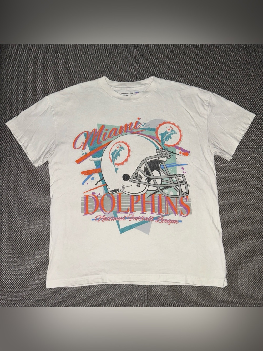 Miami Dolphins Vintage Style White T‑Shirt with NFL Logo